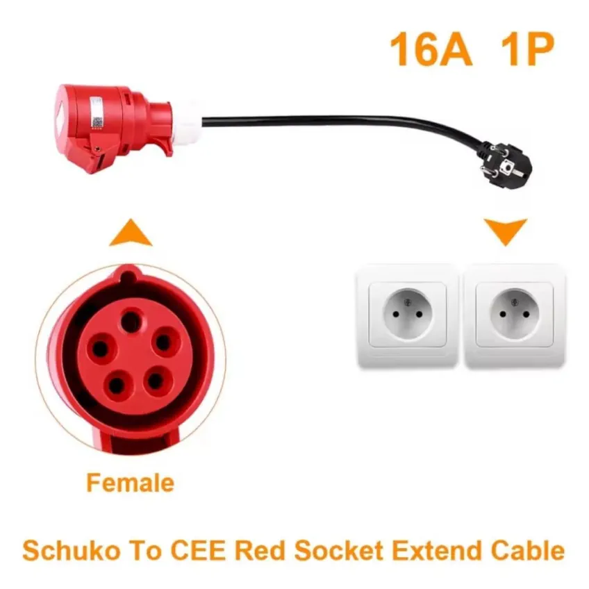 Cable conector adaptador Schuko para cargador EV thumbnail