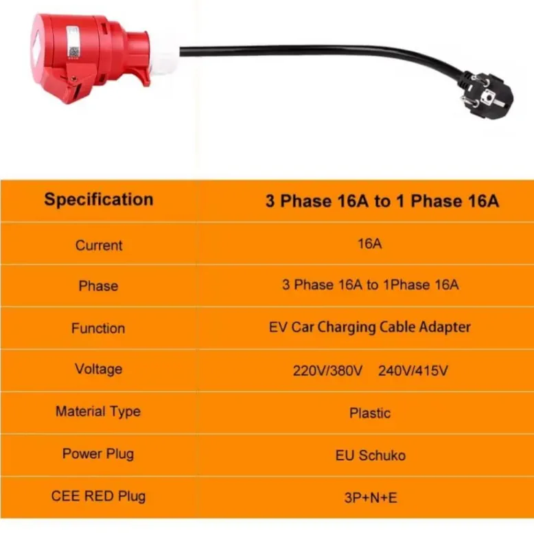 Cable conector adaptador Schuko para cargador EV thumbnail
