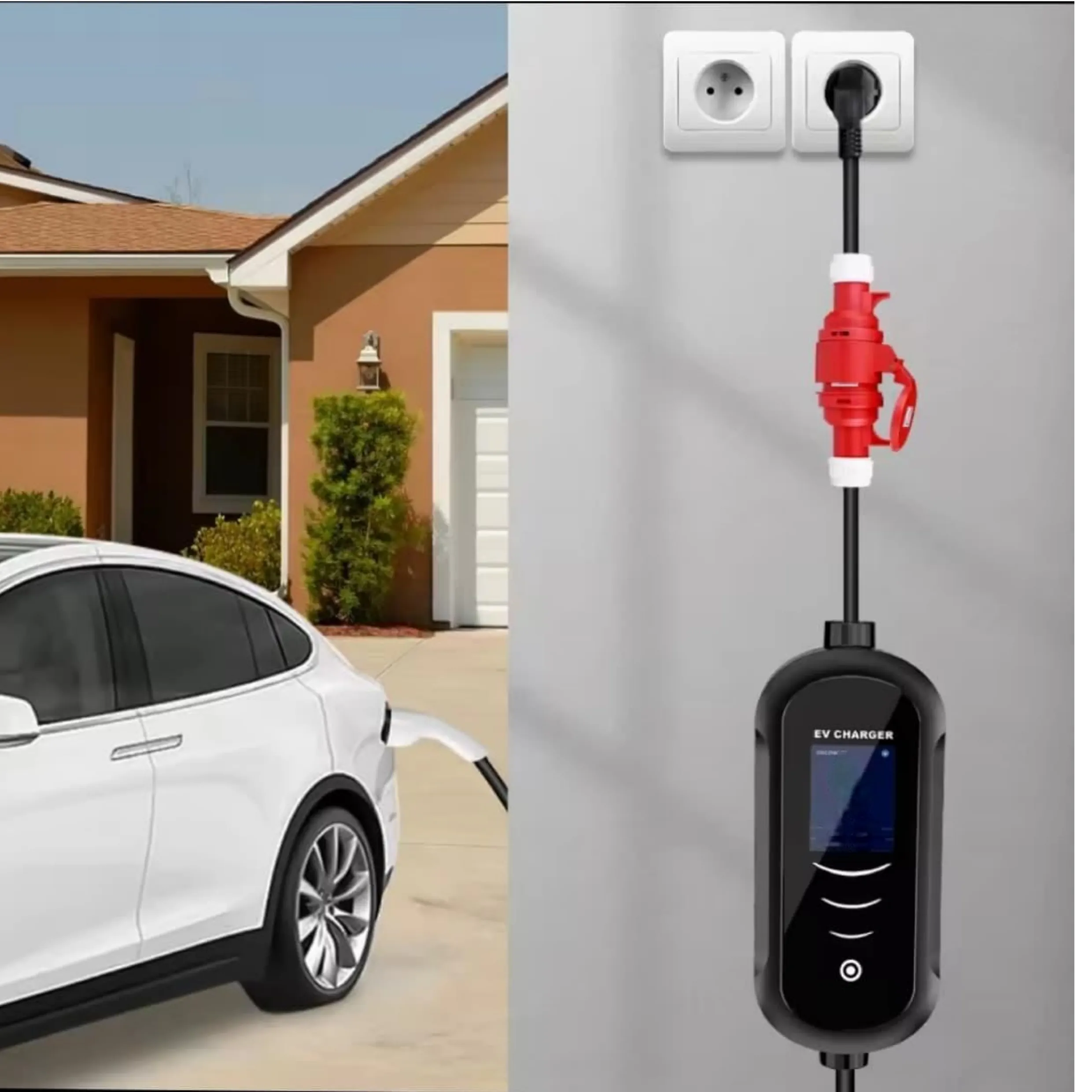 Cable conector adaptador Schuko para cargador EV thumbnail